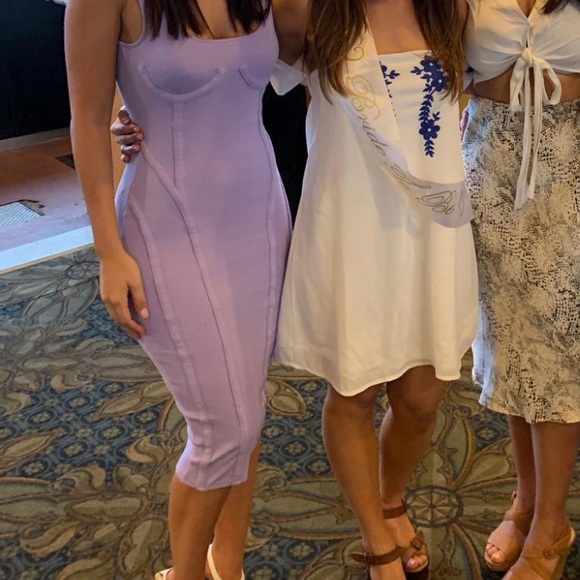 NWOT LAVENDER RIBBED MIDI DRESS FN SIZE SMALL - Picture 4 of 4